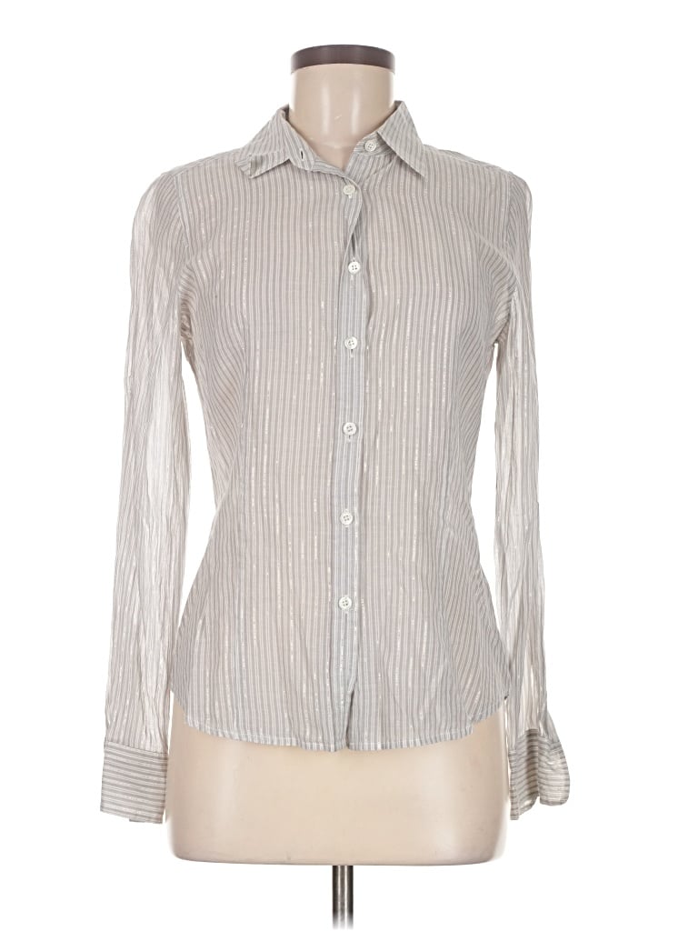 Pre-owned Jcrew Long Sleeve Button Down Shirt In Gray