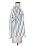 Adrianna Papell Stripes White Short Sleeve Blouse Size S - photo 4