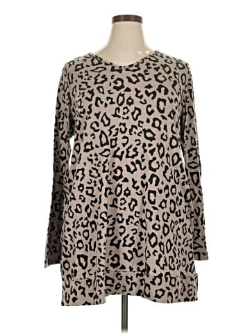 Tickled Teal Long Sleeve Blouse (view 1)