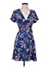 Lush 100% Polyester Tropical Blue Casual Dress Size S - photo 1