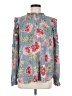 Ann Taylor LOFT 100% Polyester Floral Blue Long Sleeve Blouse Size M - photo 1