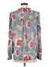 Ann Taylor LOFT 100% Polyester Floral Blue Long Sleeve Blouse Size M - photo 2