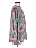 Ann Taylor LOFT 100% Polyester Floral Blue Long Sleeve Blouse Size M - photo 4