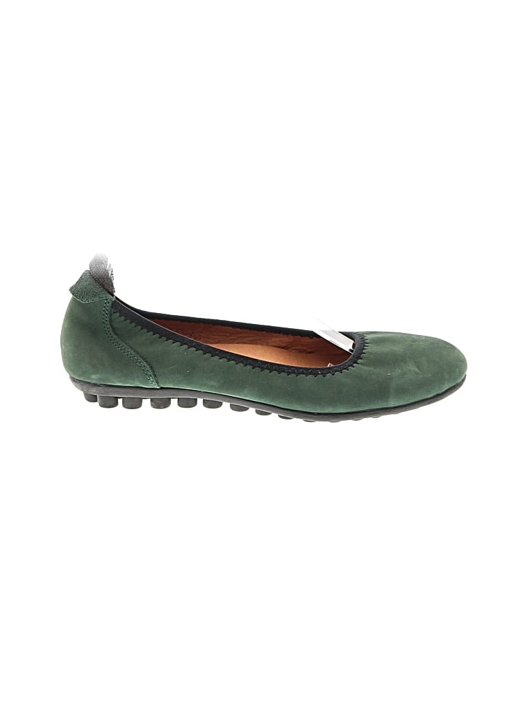 Pre-owned Bernie Mev Flats In Green