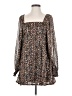 Reset 100% Polyester Print Brown Casual Dress Size S - photo 1