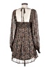 Reset 100% Polyester Print Brown Casual Dress Size S - photo 2