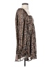 Reset 100% Polyester Print Brown Casual Dress Size S - photo 4