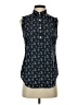 Van Heusen Blue Sleeveless Button-Down Shirt Size S - photo 1