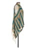 Hayden 100% Acrylic Color Block Stripes Teal Kimono Size S - photo 4