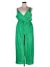 DKNY 100% Polyester Solid Green Jumpsuit Size L - photo 1