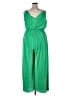 DKNY 100% Polyester Solid Green Jumpsuit Size L - photo 2