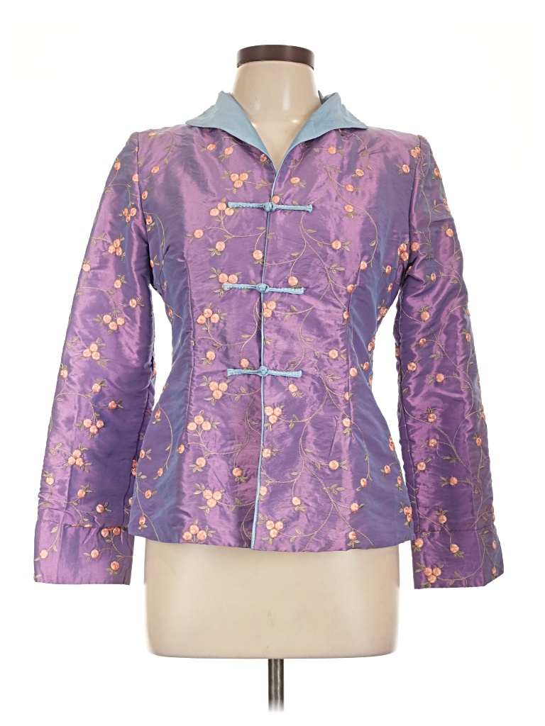 Pre-owned Assorted Brands Long Sleeve Blouse In Purple