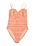 Robin Piccone Aztec Or Tribal Print Stripes Orange Bodysuit Size 10 - photo 1