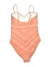 Robin Piccone Aztec Or Tribal Print Stripes Orange Bodysuit Size 10 - photo 2