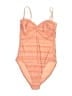 Robin Piccone Aztec Or Tribal Print Stripes Orange Bodysuit Size 6 - photo 1