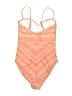 Robin Piccone Aztec Or Tribal Print Stripes Orange Bodysuit Size 6 - photo 2