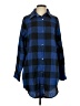 Zeagoo Plaid Blue 3/4 Sleeve Button-Down Shirt Size S - photo 1