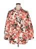 Roaman's Floral Orange 3/4 Sleeve Button-Down Shirt Size 20 - photo 1