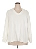 Bar III 100% Polyester Solid Ivory Long Sleeve T-Shirt Size 2X - photo 1
