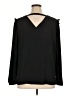 Ann Taylor LOFT 100% Polyester Black Long Sleeve Blouse Size XL - photo 2