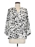 NYDJ 100% Polyester Animal Print Silver 3/4 Sleeve Blouse Size M - photo 1