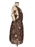 Wish 100% Polyester Stars Brown Casual Dress Size L - photo 4