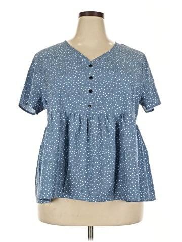 Shein Curve Short Sleeve Blouse (view 1)