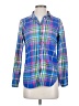 J.Crew 100% Cotton Plaid Blue Long Sleeve Button-Down Shirt Size 4 - photo 1