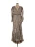 Mac Duggal 100% Polyester Metallic Silver Cocktail Dress Size 20 - photo 1