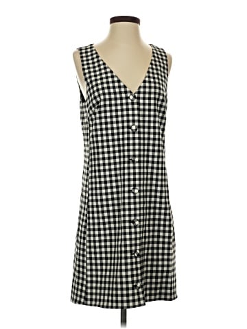 Madewell V-Neck Mini Vest Dress in Gingham (view 1)