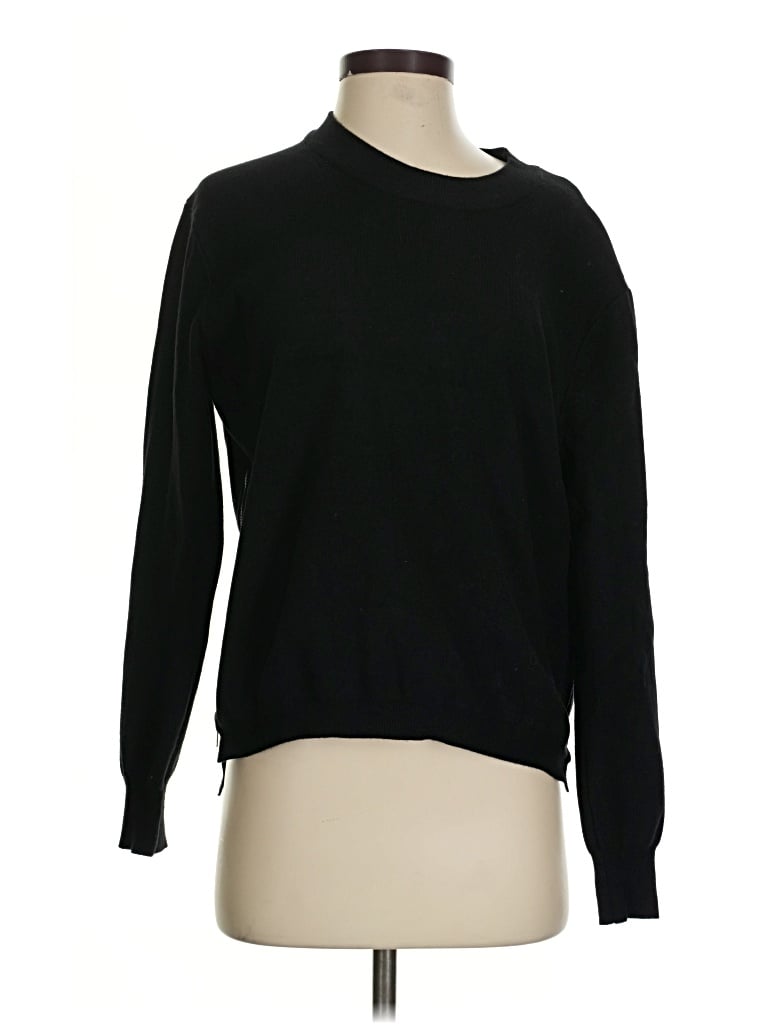 Modern Citizen Pullover Sweater: Black Solid Pattern Tops - Size Small