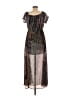 Lulus 100% Polyester Print Black Blue Casual Dress Size M - photo 2