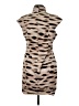 AKRIS 100% Silk Animal Print Tan Casual Dress Size 8 - photo 2