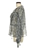 Topshop 100% Polyester Silver Long Sleeve Blouse Size 8 - photo 5
