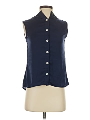Zara Basic Sleeveless Button-Down Shirt (view 1)