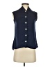 Zara Basic Blue Sleeveless Button-Down Shirt Size S - photo 1