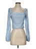 Sophie Rue 100% Polyester Stripes Blue Long Sleeve Top Size S - photo 1