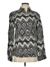 J.Crew 100% Linen Chevron-herringbone Black Long Sleeve Blouse Size 4 - photo 1