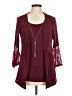 Studio Works Burgundy 3/4 Sleeve Top Size M - photo 1