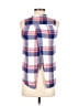 Stoosh 100% Rayon Plaid Blue Sleeveless Button-Down Shirt Size XS - photo 2