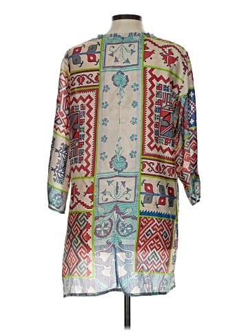 Johnny Was 3/4 Sleeve Silk Top (view 2)