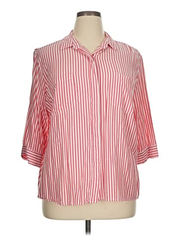 Per Se 3/4 Sleeve Button-Down Shirt (view 1)