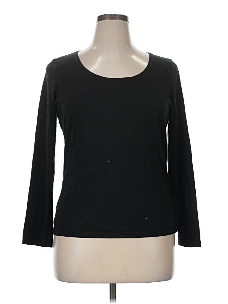 Pre-owned Talbots 3/4 Sleeve T-shirt In Black