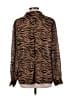Rena Rowan 100% Polyester Animal Print Brown Long Sleeve Blouse Size 12 - photo 2