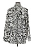 Ann Taylor 100% Polyester Animal Print Ivory Long Sleeve Blouse Size M - photo 2