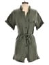 Madewell 100% Cotton Solid Green Romper Size XXS - photo 1