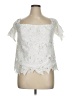 Dizzy Lizzy 100% Polyester White Short Sleeve Blouse Size XL - photo 1