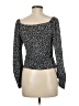 Lush Black Long Sleeve Top Size M - photo 2