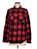 BeachLunchLounge 100% Cotton Plaid Red Long Sleeve Button-Down Shirt Size L - photo 1