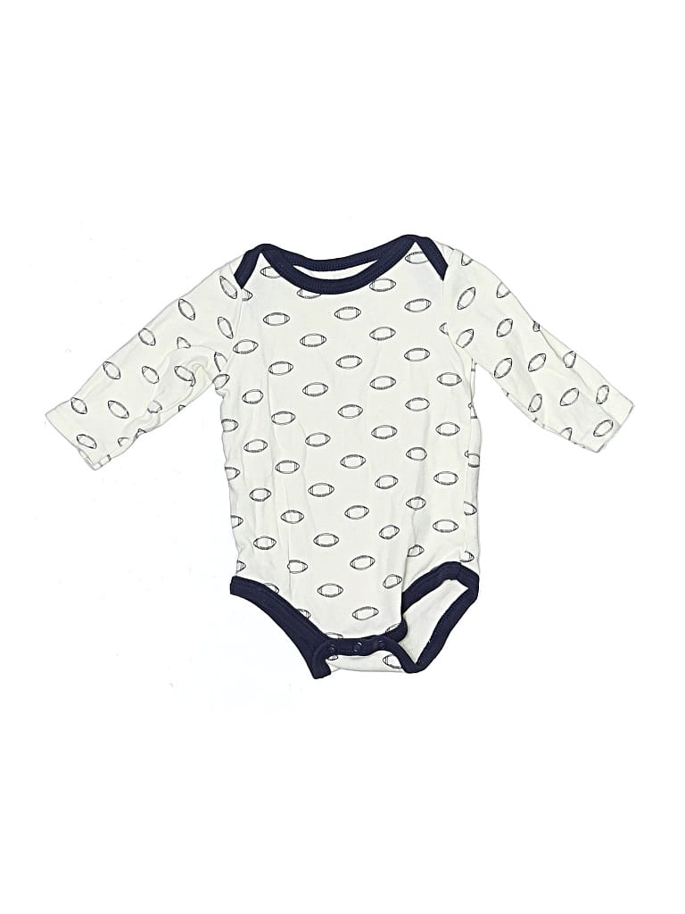 Pre-owned Hb Babies' Long Sleeve Onesie In White
